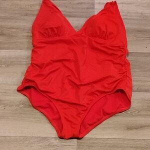 Time and Tru Bold Red One Piece Swimsuit